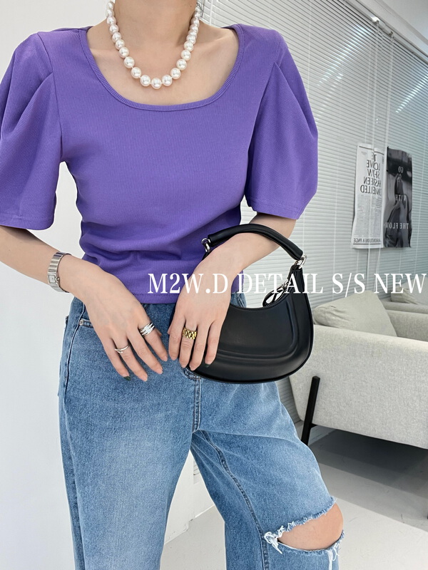 New in early summer! [m2w. D] Korean Pullover solid short sleeve T-shirt 91031# ozq