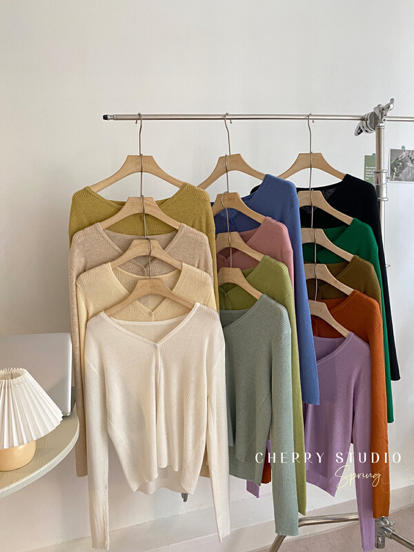 New year in early spring! [cherry studio] versatile Korean candy color knitted cardigan 5058# HBx