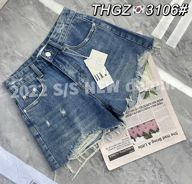 早春上新!【-5KG】高腰時尚韓系牛仔短褲  3106#  LL