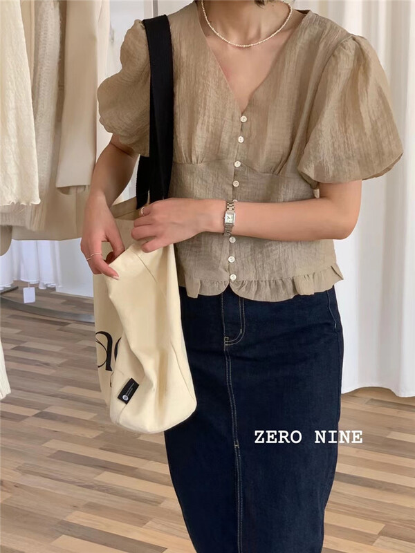 New in early summer! [zero-nine 09] simple, slim and versatile V-neck shirt 9288# HBx