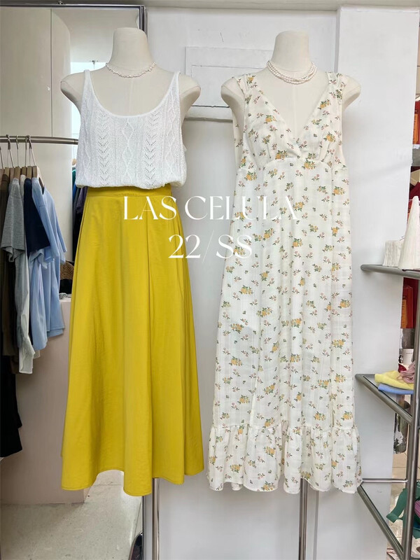 goods in stock! New in early summer! [Las celula] Korean high waist medium length pleated skirt 3577# zxx