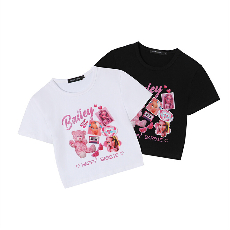 [heyhenry] printed Korean versatile Cute short sleeve T-shirt n2571# CSX