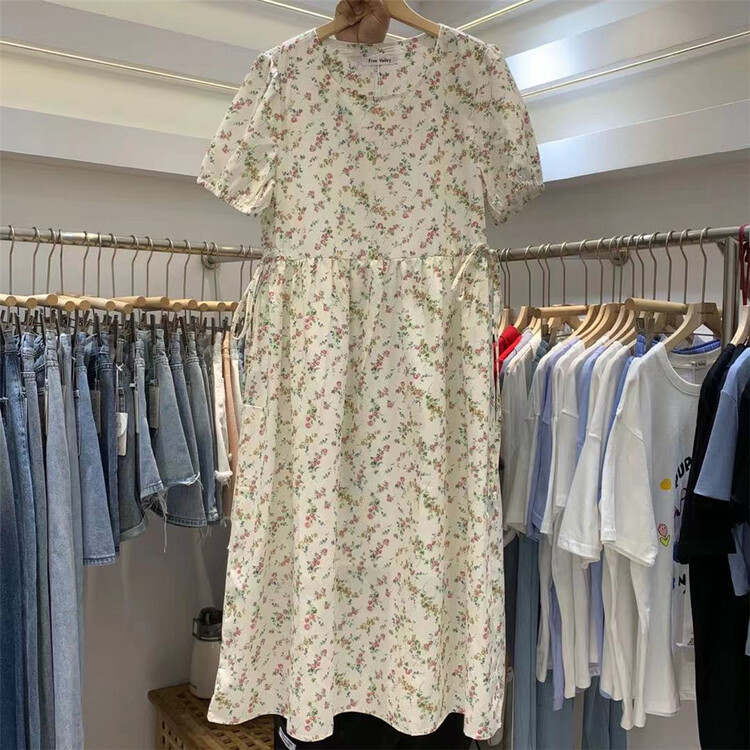 New in early summer! [free Valley] round neck gentle and elegant dress 4714# LSW