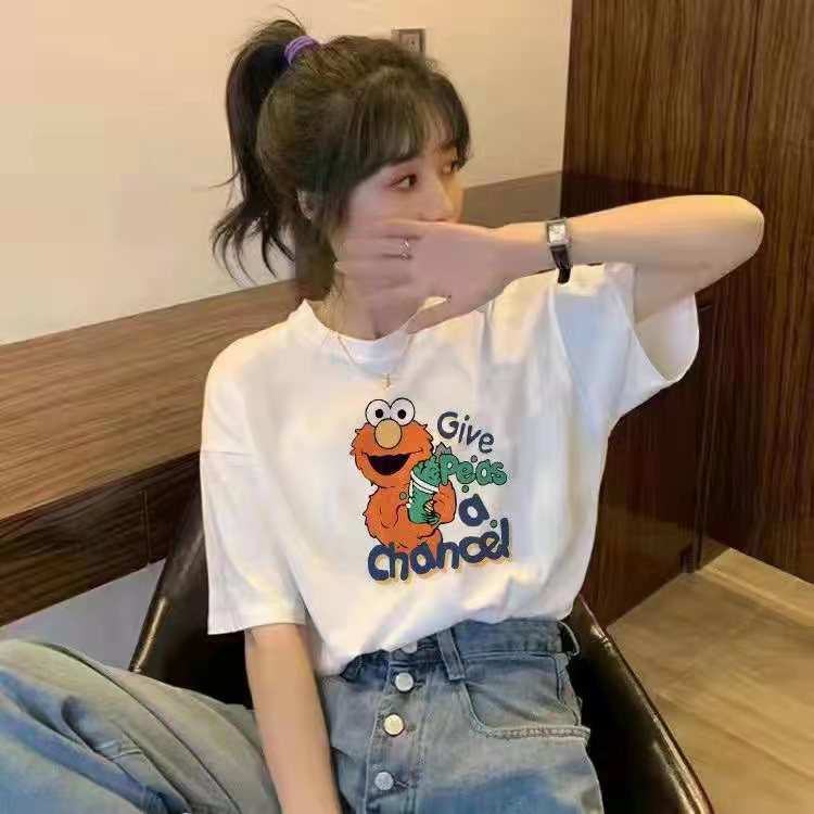 [three thousand gold] Korean print comfortable short sleeve T-shirt 00186# ll
