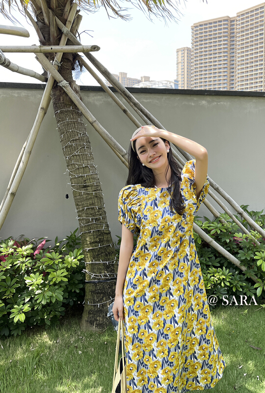 [Sara] vintage fashion floral dress 90012# lwy