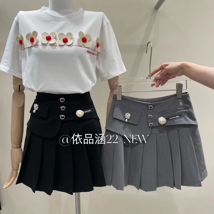 New year in early spring! [yipinhan] Korean heavy craft pleated skirt 98951# PCZ