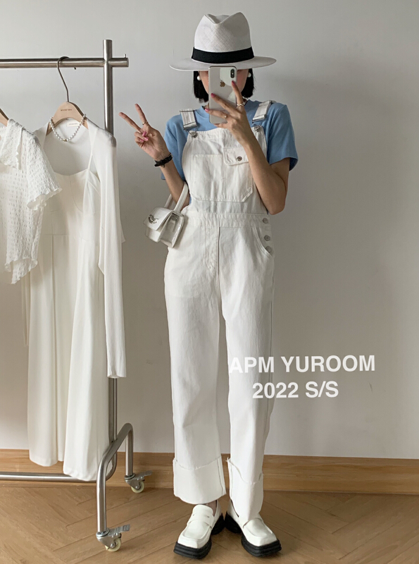 [APM yuroom] Korean versatile age reducing denim suspenders 22226# LSL