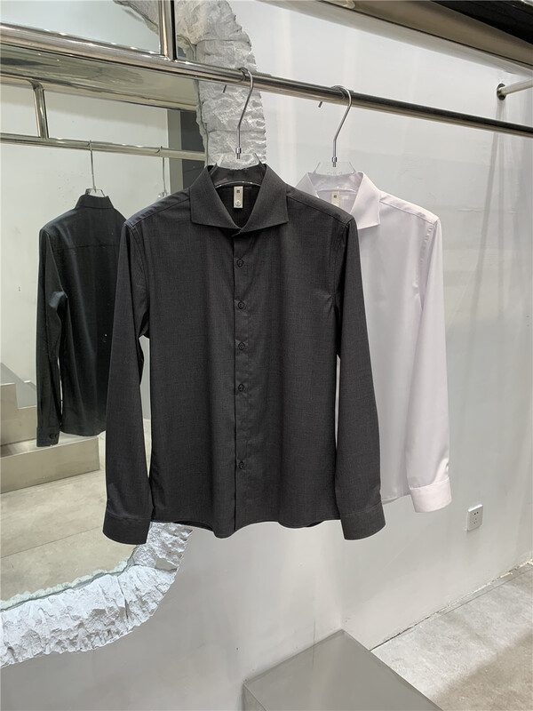 [Qi] simple solid color versatile shirt 8555# ZZL