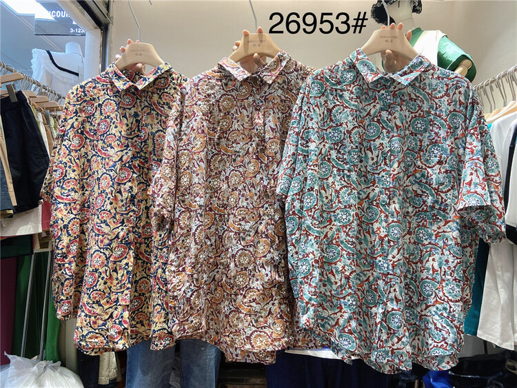 [ninestone Jiushi] single breasted comfortable Korean shirt 26953# L