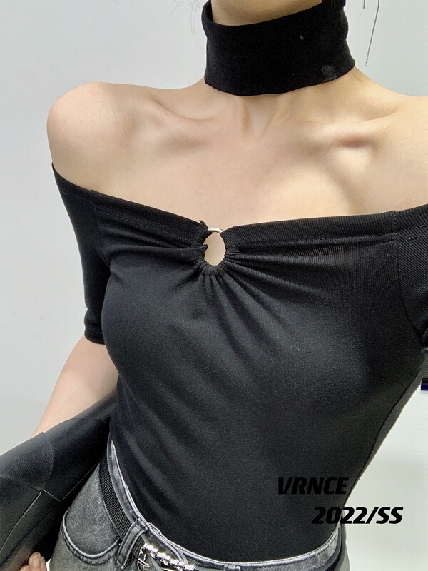 New in early summer! [Vince] simple, slim and slim shirt (with detachable neck) 5055# XYJ