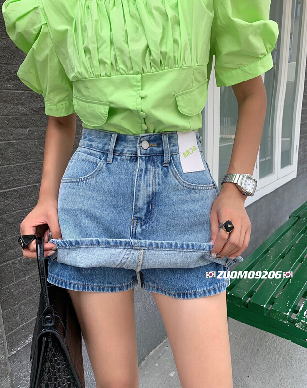 [zuomo Zuo Mo] slim and versatile denim skirt pants 9206# XJ
