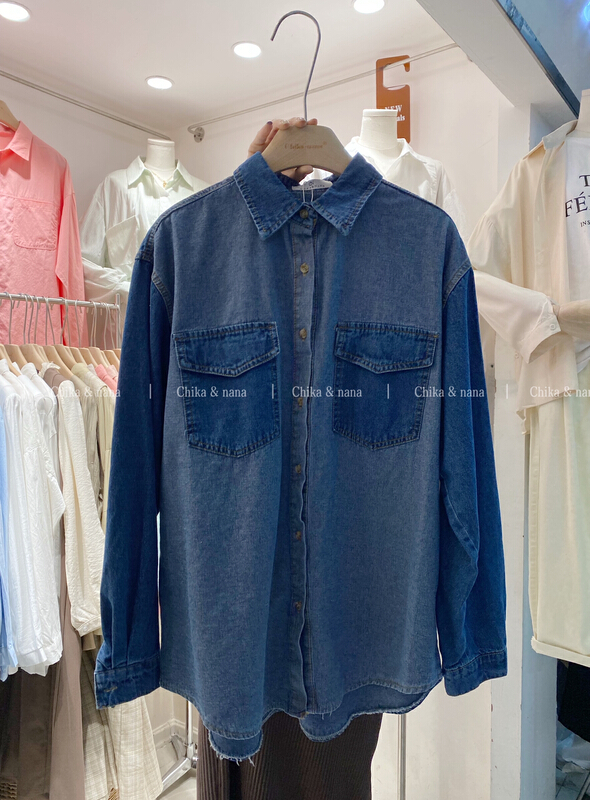 New year in early spring! [Yi Jia Yi] Korean style fashion color matching single breasted denim coat 5879# cqw