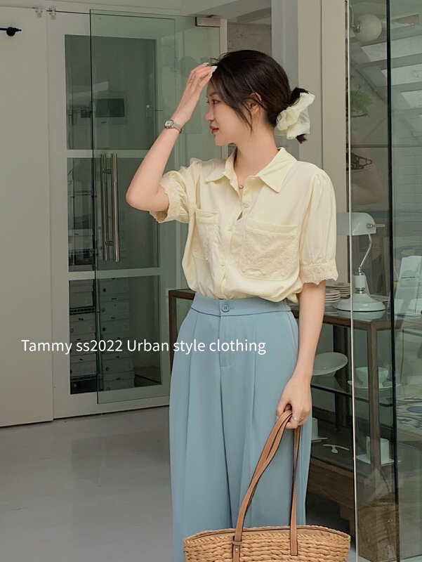 New in early summer! [Tammy] simple, slim and versatile shirt 62890# L