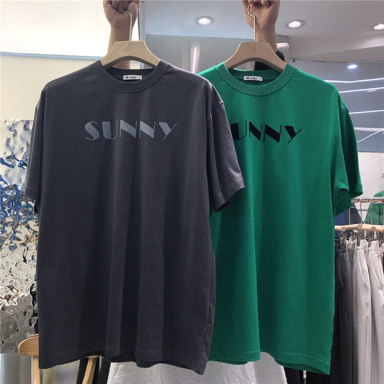 New in early summer! [h-1987] Korean loose letter printed short sleeve T-shirt 22807# ZZL