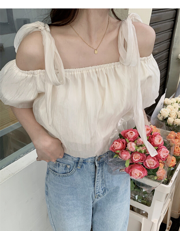 [timely rain] sweet and gentle design, loose off shoulder shirt (only for tops) 99942# WPL