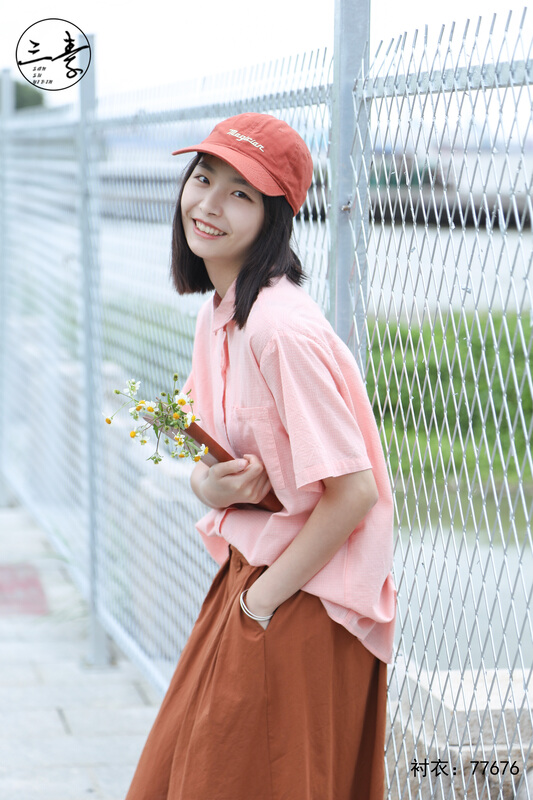 [original of three plain clothes] simple temperament casual plaid shirt 77676