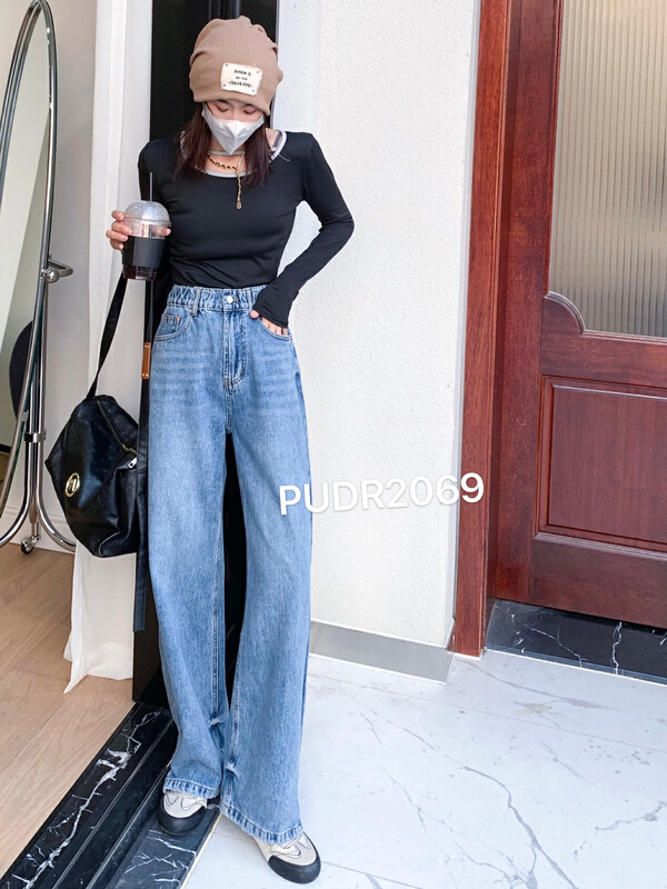 New year in early spring! [pudr] casual fashion elastic waist jeans 2069# XJ