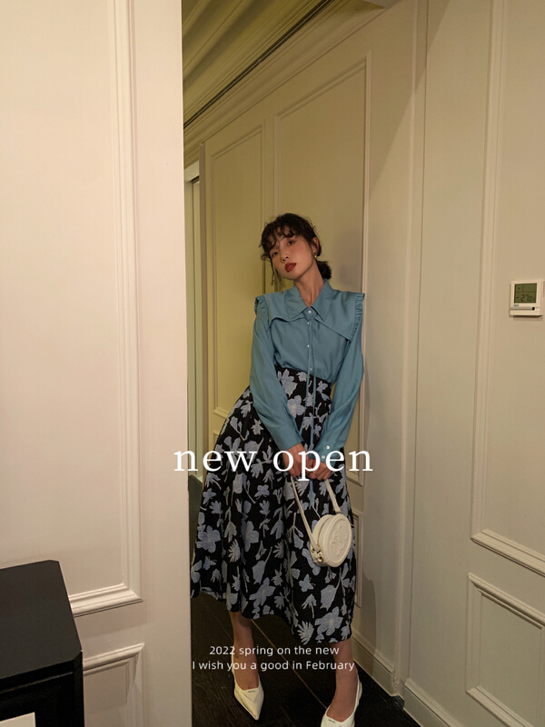 "NEW OPEN" temperament fashion Joker floral skirt JQ22051# ZXL