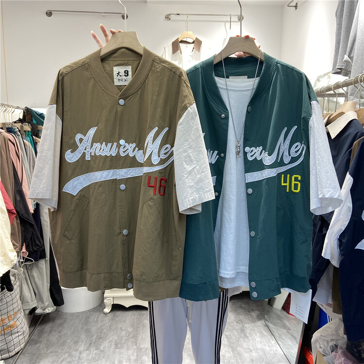 [big 9] single breasted color matching comfortable jacket (only jacket) 2028-1# L