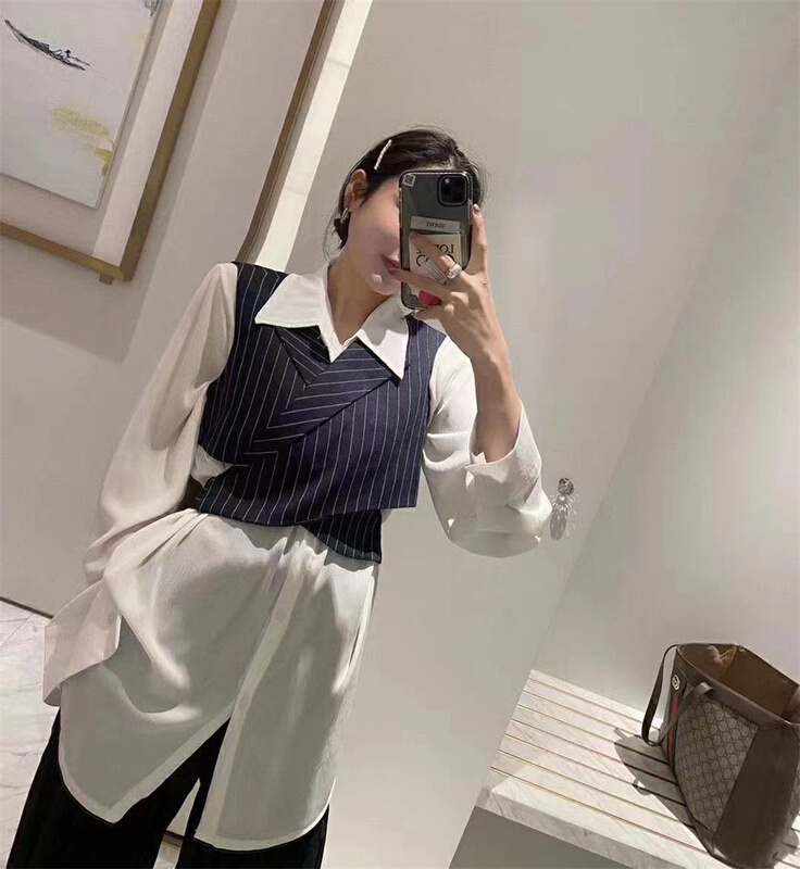 New in early summer! [ESU] stripe fashion simple vest 819# ozq