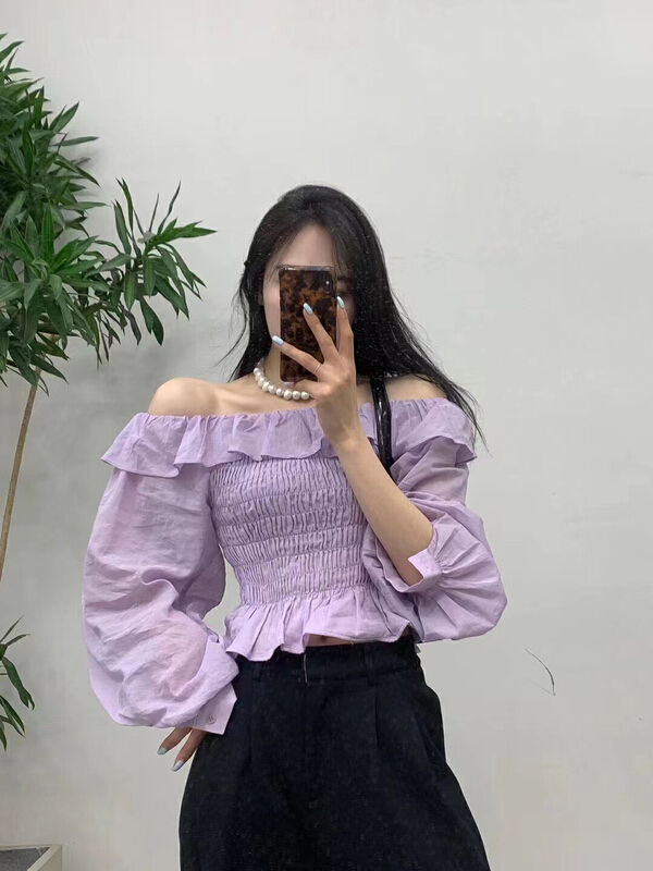 goods in stock! New in early summer! [K2 design] South Korea design one shoulder lace blouse s54# WTT