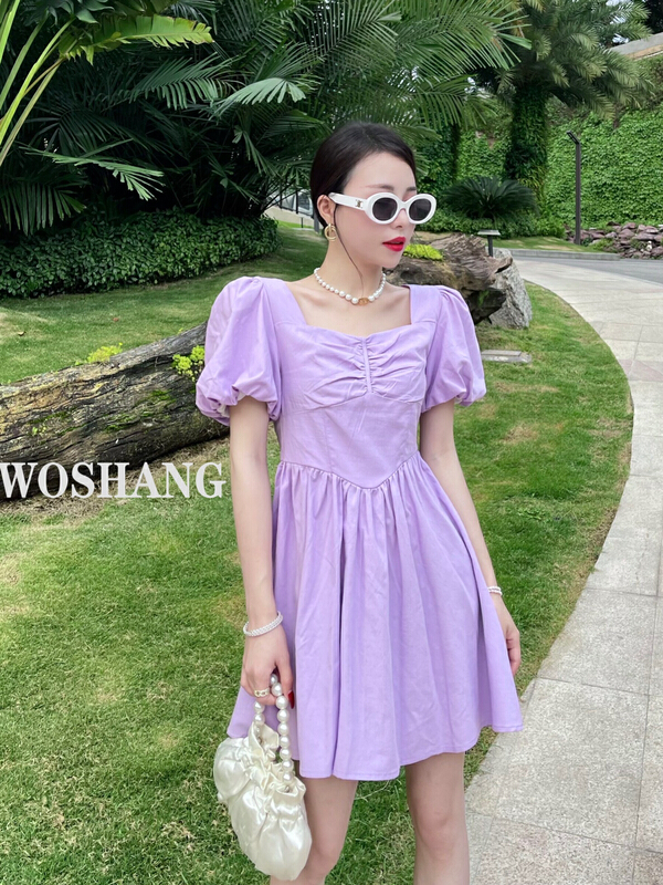 New in early summer! [woshang woshang] sweet waist closing thin dress 1241# XYJ