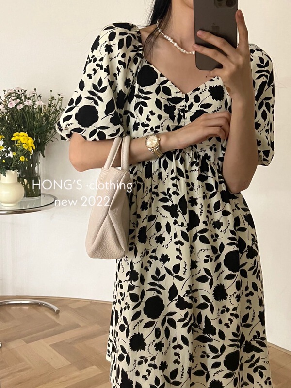 [Hong's] lady Pleated Dress 5857# ll