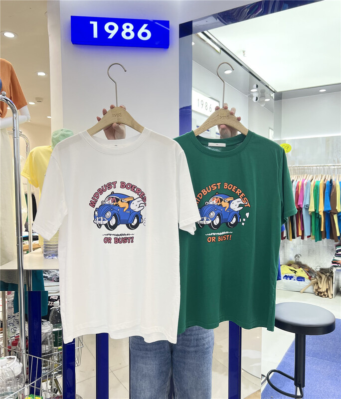 [1986] Korean print comfortable short sleeve T-shirt (T-shirt only) f1102# LSL