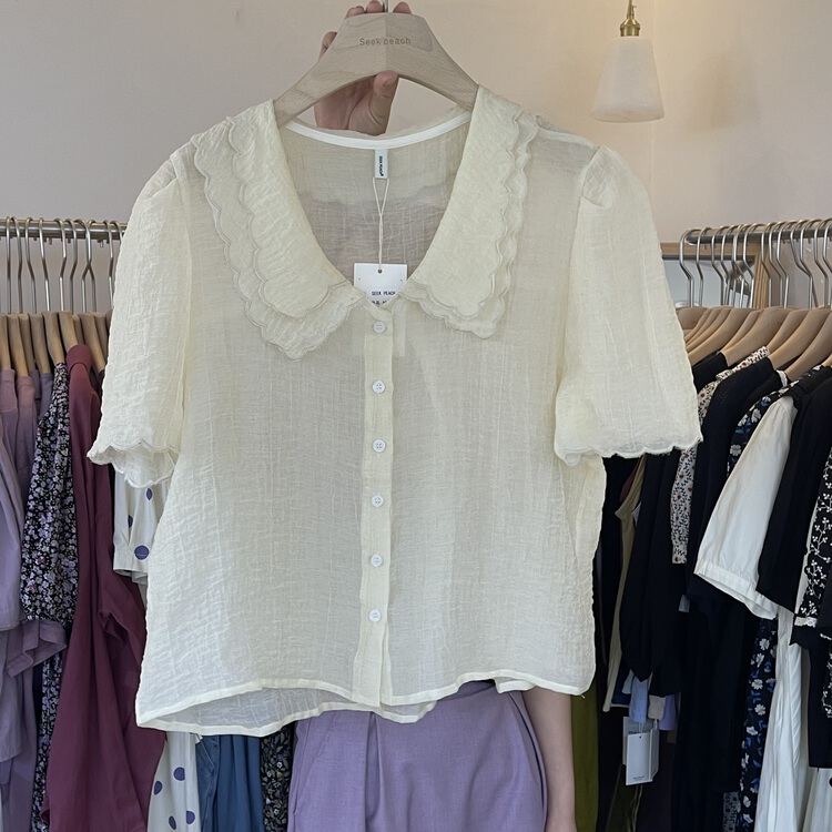 [seek peach] one breasted comfortable versatile shirt 5222# ll