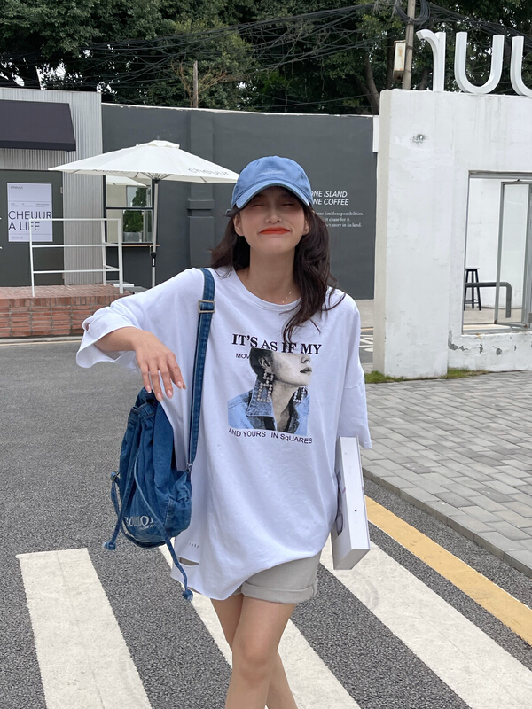 [misu misu] Korean personalized Street printed short sleeve T-shirt 2388# ll