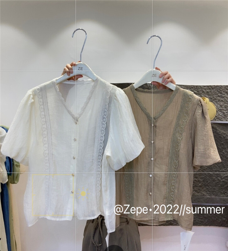 [Ze] V-neck single breasted comfortable shirt 3053# ll
