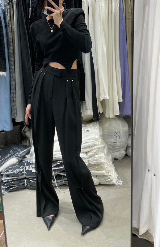 [naisha beard] Korean loose and slightly pleated trousers ys2-6120# CLS