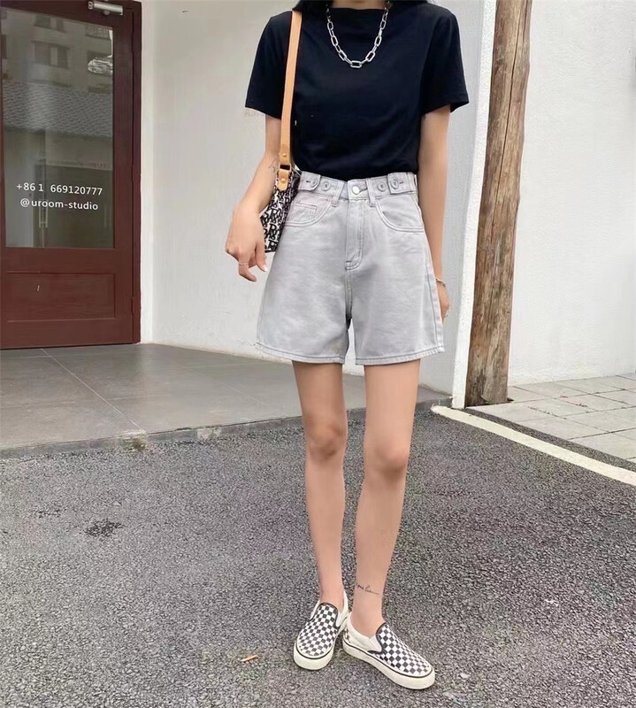 [Jiaqi denim] Korean version of versatile vintage trend denim shorts 3513# CSX
