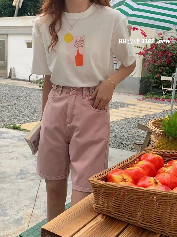 [HH & miss Lai] loose fashion versatile short sleeve T-shirt 3387# L