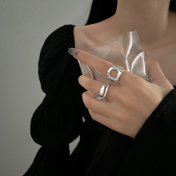 [inside] cool style, niche design, hollowed out inlaid ring j0277# zxl