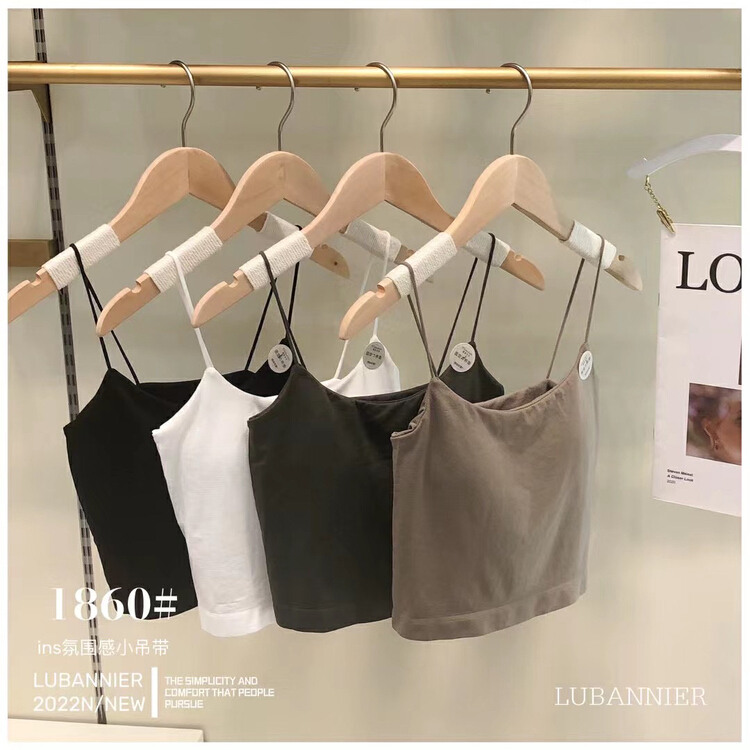 [Yaya] trendy tie with small square collar, single wearing foreign style high beauty back underwear 1860# CCL