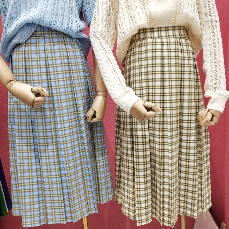 New year in early spring! [city light] fashionable Plaid versatile medium length skirt 9126# XJ