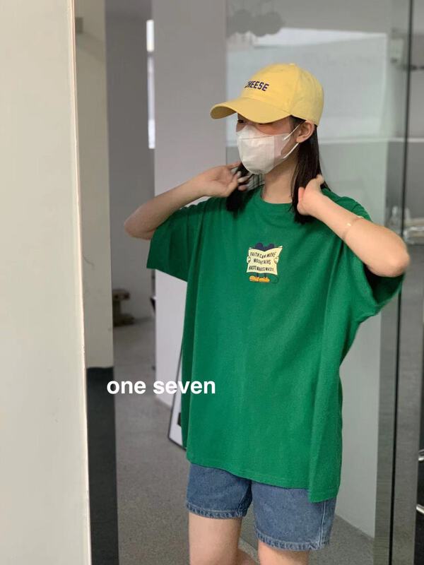 [one seven] Korean cartoon printed short sleeve T-shirt 5036# XYY