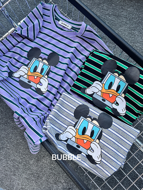 [bubble] contrast stripe Mickey vest / sling 22t103# ozq