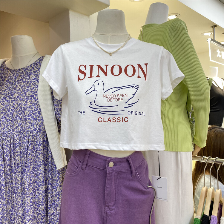 New in early summer! [cepar] Korean casual letter short round neck short sleeve T-shirt 7148# hjy