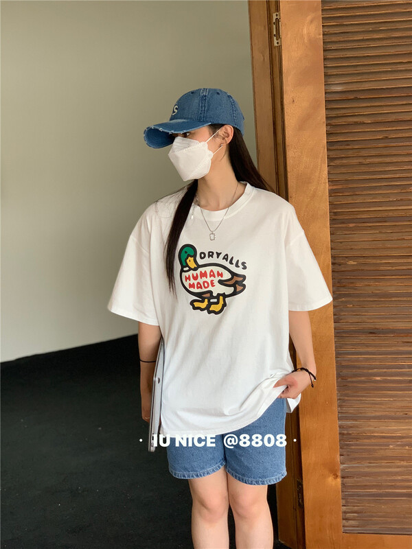 [IU nice] Korean round neck print short sleeve T-shirt 8808# ll