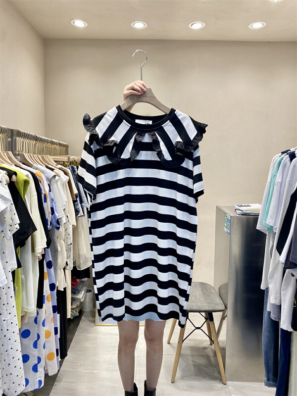 【K】 Korean doll neck stripe dress ys1-5206# JJ