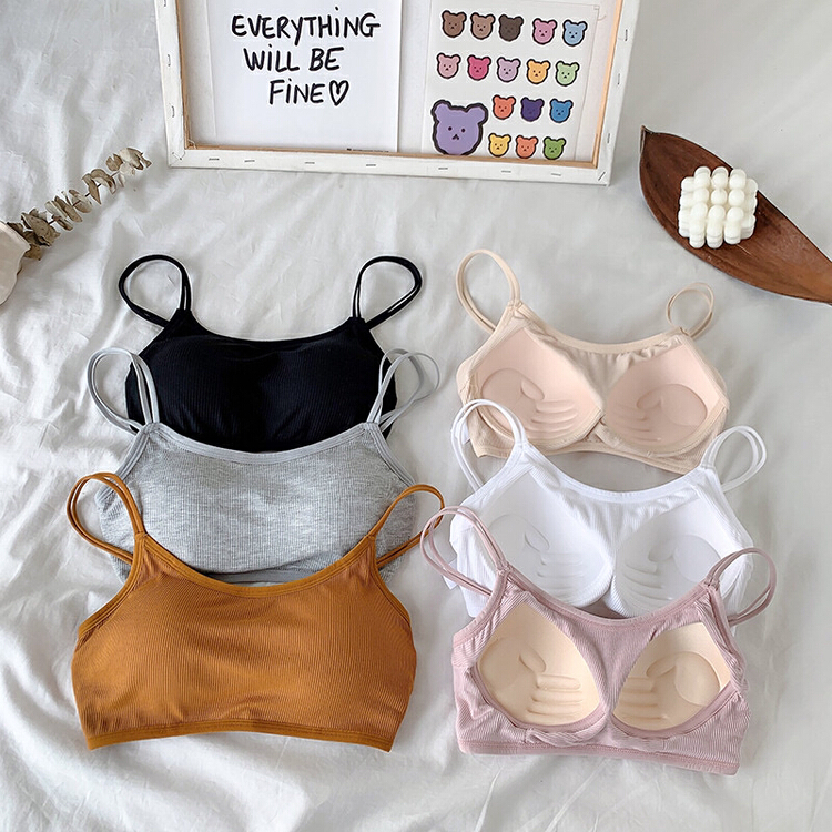 New year in early spring! [timely rain] Hanfeng ins candy color beautiful back suspender bra integrated non running cup beautiful back underwear (bra can not be removed) 01111# jhy