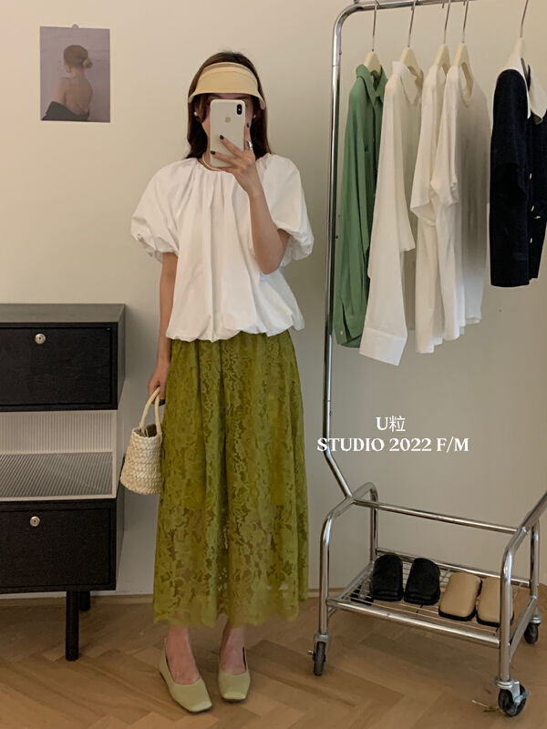 goods in stock! New in early summer! [U grain] East Gate New Style Bubble Sleeve Shirt 5273# HBx
