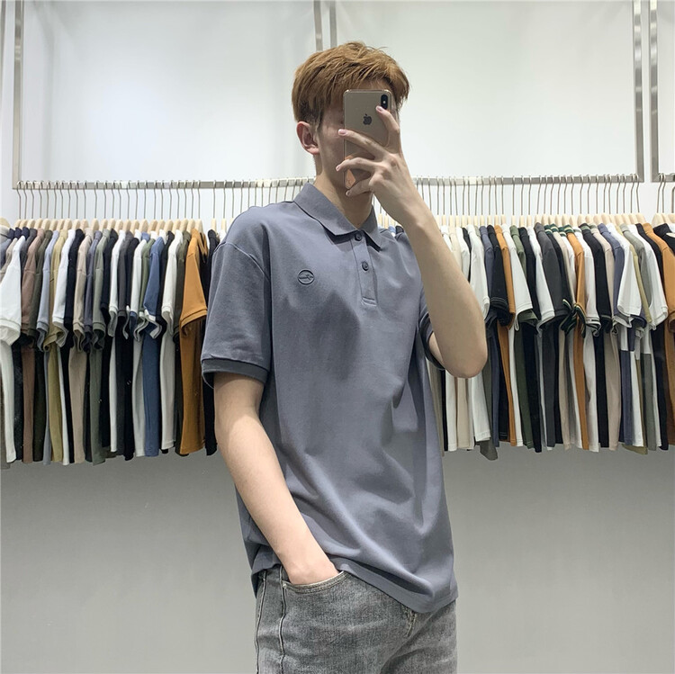 New in early summer! [wild club] simple and versatile Pullover polo shirt b9603# ZZL