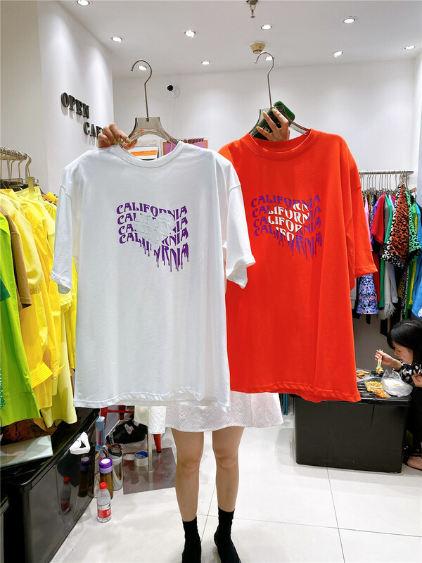 New in early summer! [open] love printed letters short sleeve T-shirt 3681# ozq