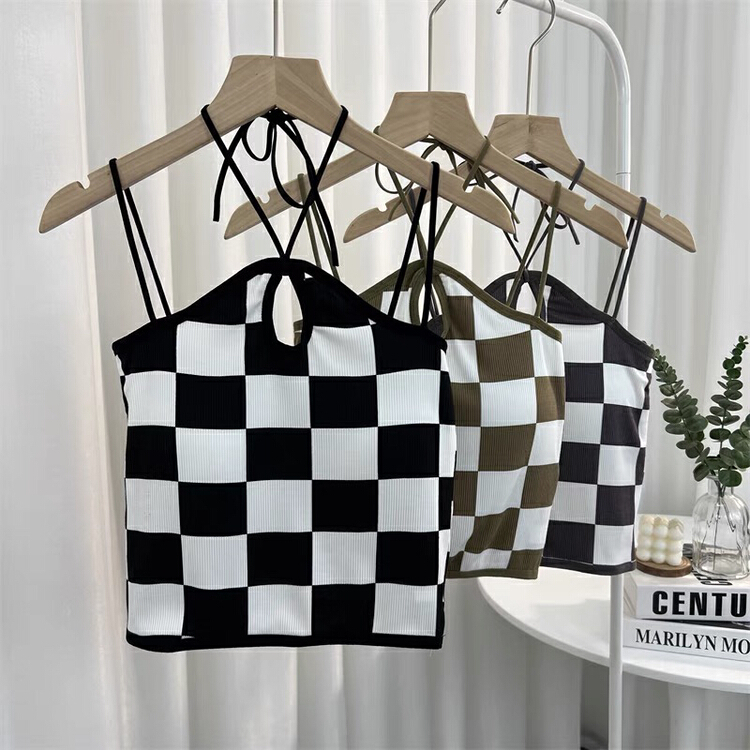 New in early summer! [Gangan] chessboard with strapless and chest cushions, vest / suspender 1109# Cl