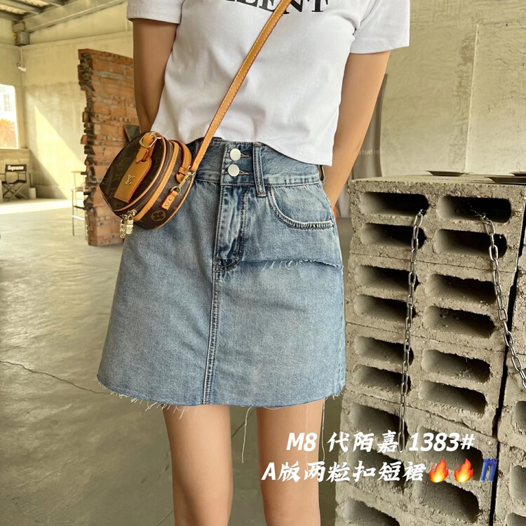 初夏新款!【M8牛仔】時尚簡約減齡百搭半身裙  1383#  LSL