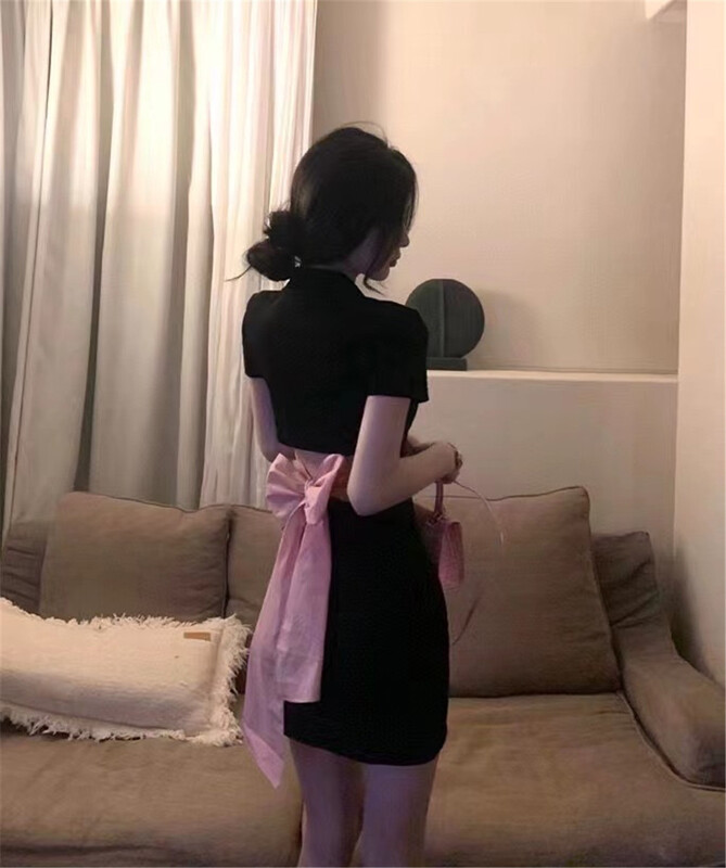[Han C family] letter embroidery bow dress 8102# PCZ