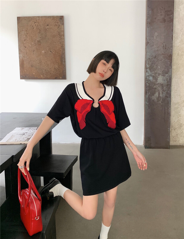 Spot! New in early summer! [DTU] Hepburn Style Bow Design Dress 32953# LSL